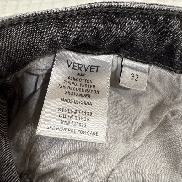 Velvet by Flying Monkey Cement High Rise Skinny Distressed Ripped Black Gray - Picture 3 of 6